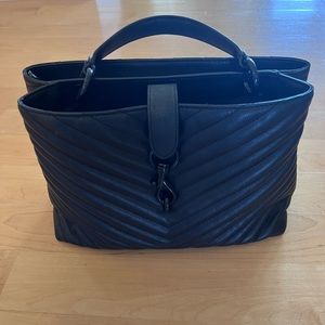 Rebecca Minkoff medium black bag Edie leather top handle bag